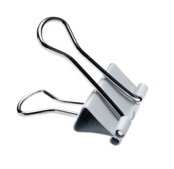 Colorful paper clip isolated on white. School stationery