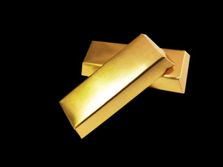Gold bars on a black background