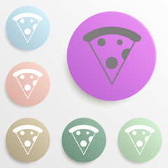 pizza badge color set. Simple glyph, flat vector of web icons for ui and ux, website or mobile application