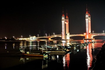 Night scene at Terengganu drawbridge.
