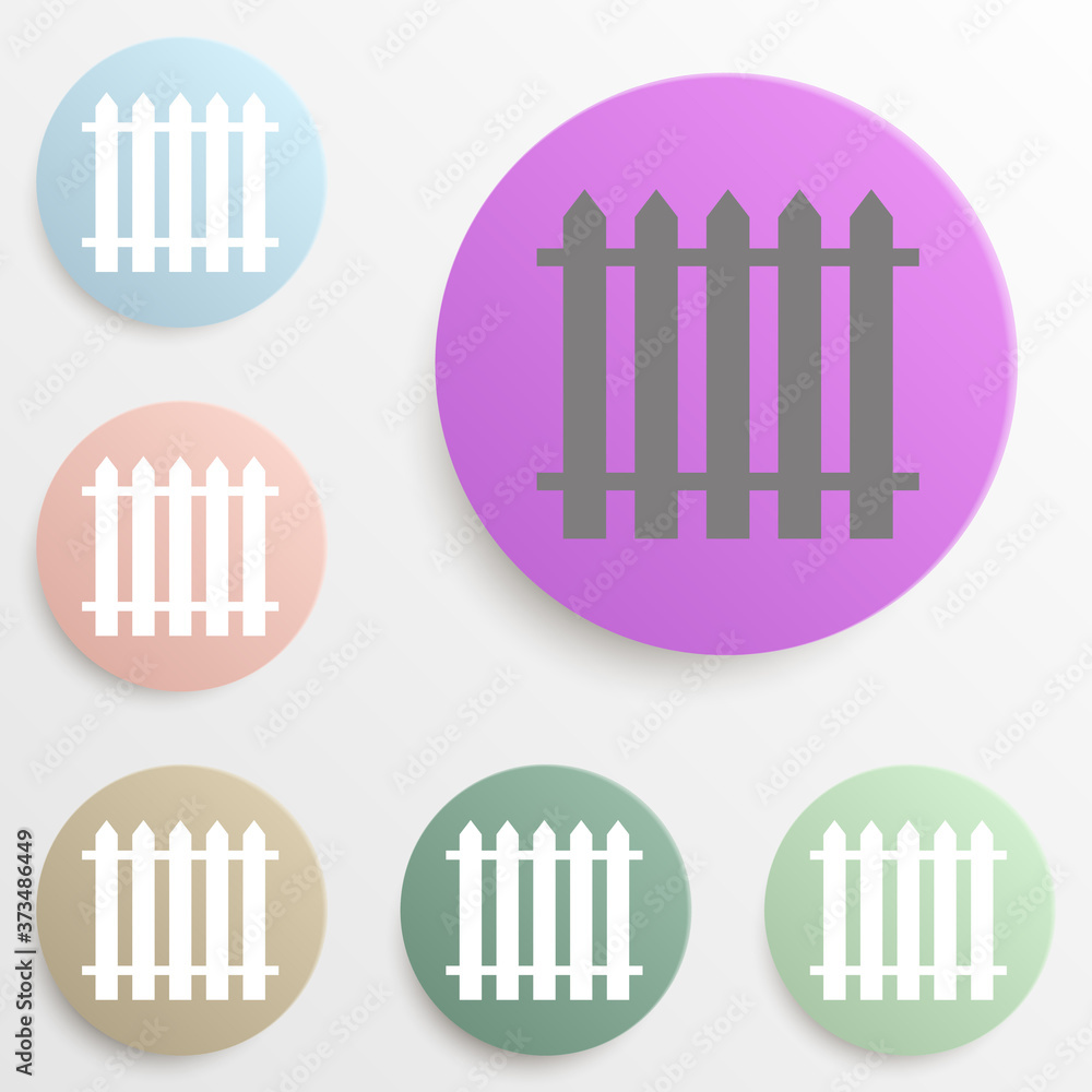 Poster fence badge color set. simple glyph, flat vector of web icons for ui and ux, website or mobile appli