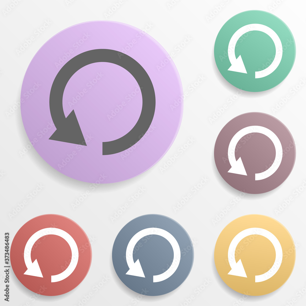 Poster arrow, refresh badge color set icon. simple glyph, flat vector of arrows icons for ui and ux, websit