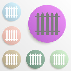 Fence badge color set. Simple glyph, flat vector of web icons for ui and ux, website or mobile application