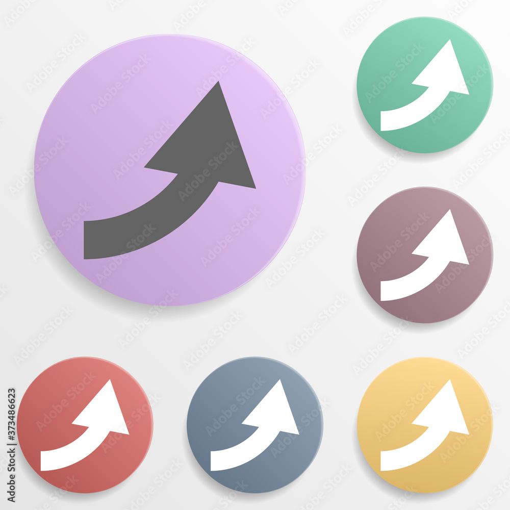 Poster arrow, forward badge color set icon. simple glyph, flat vector of arrows icons for ui and ux, websit