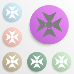 Medal Award Cross badge color set. Simple glyph, flat vector of web icons for ui and ux, website or mobile application