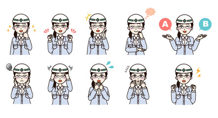 Naklejka premium Woman business work clothes emotion set