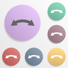 Arrow badge color set icon. Simple glyph, flat vector of arrows icons for ui and ux, website or mobile application