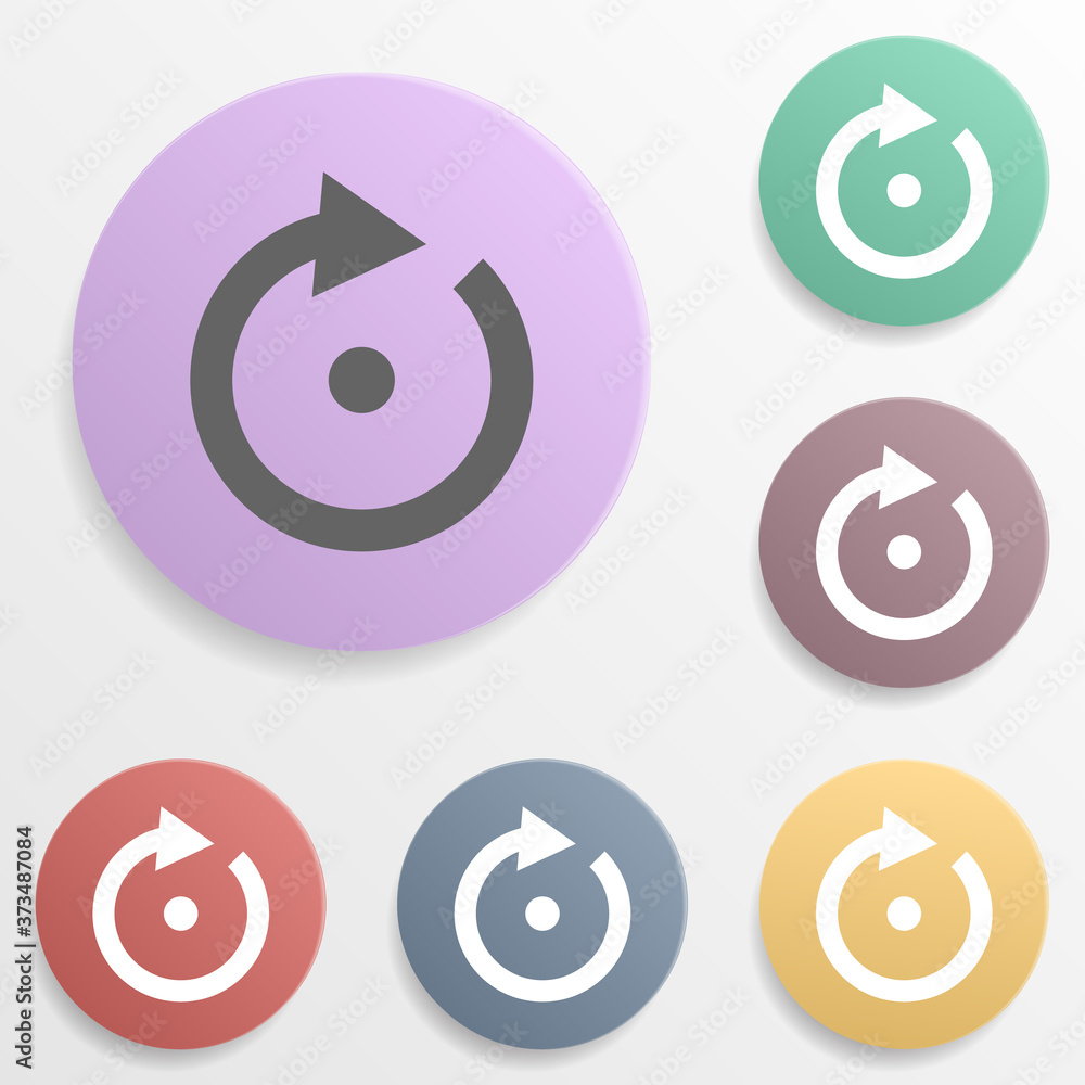 Poster arrow, point badge color set icon. simple glyph, flat vector of arrows icons for ui and ux, website 