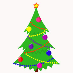 Christmas tree. Stock vector picture of a Christmas tree with balls