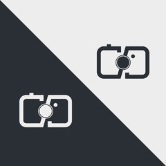 logo with initial letters dc, or cd, camera design logo