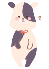 謝る牛のイラスト