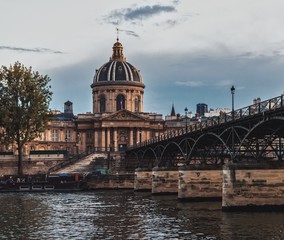 Fototapeta na wymiar Sunset Paris, by the Seine river