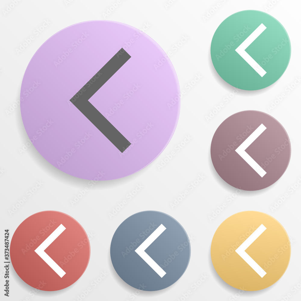 Poster arrow, backward badge color set icon. simple glyph, flat vector of arrows icons for ui and ux, websi