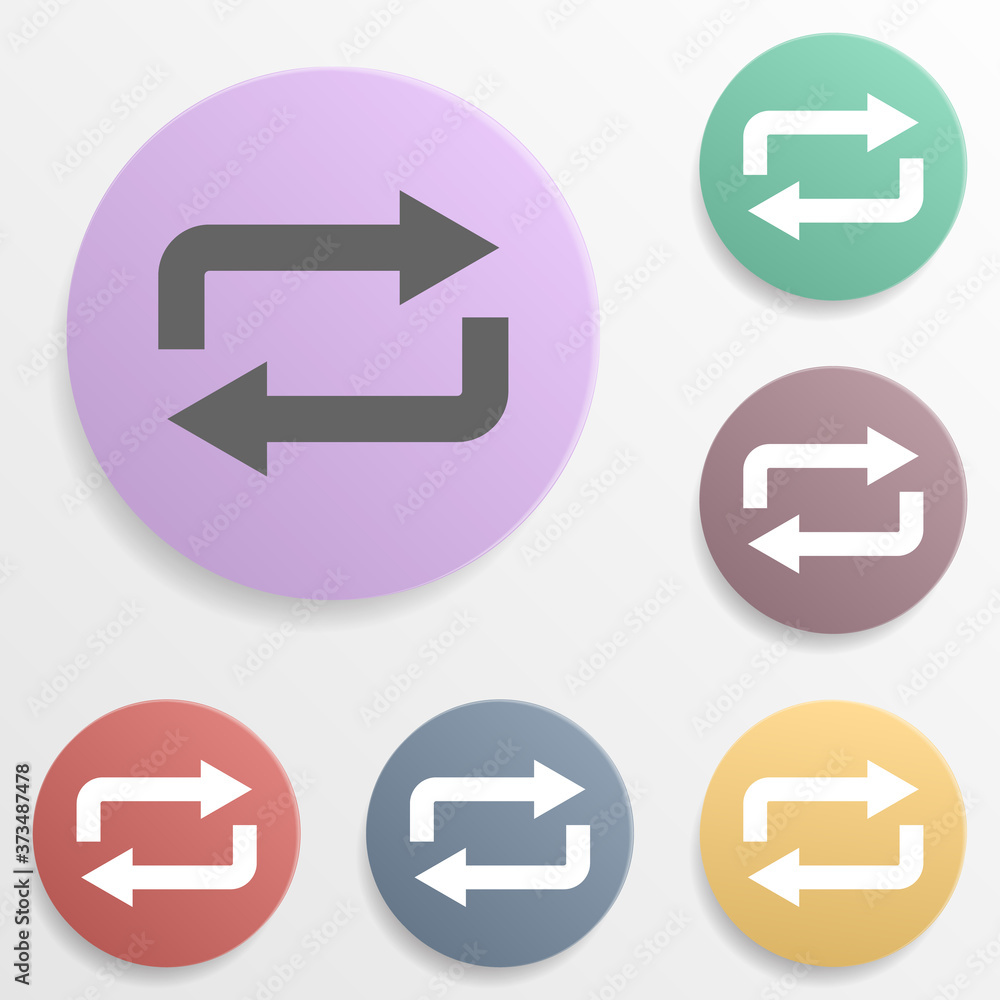 Poster arrow, refresh badge color set icon. simple glyph, flat vector of arrows icons for ui and ux, websit