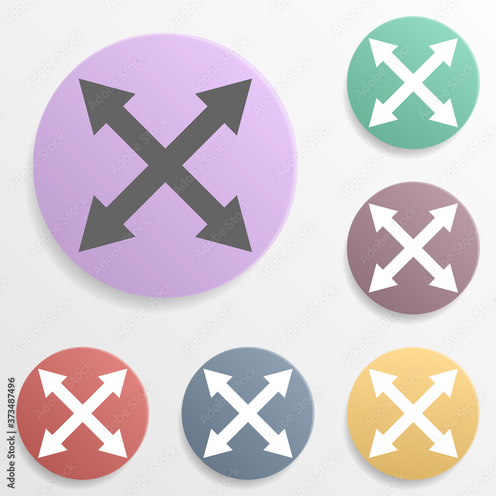 Poster arrow, size badge color set icon. simple glyph, flat vector of arrows icons for ui and ux, website o