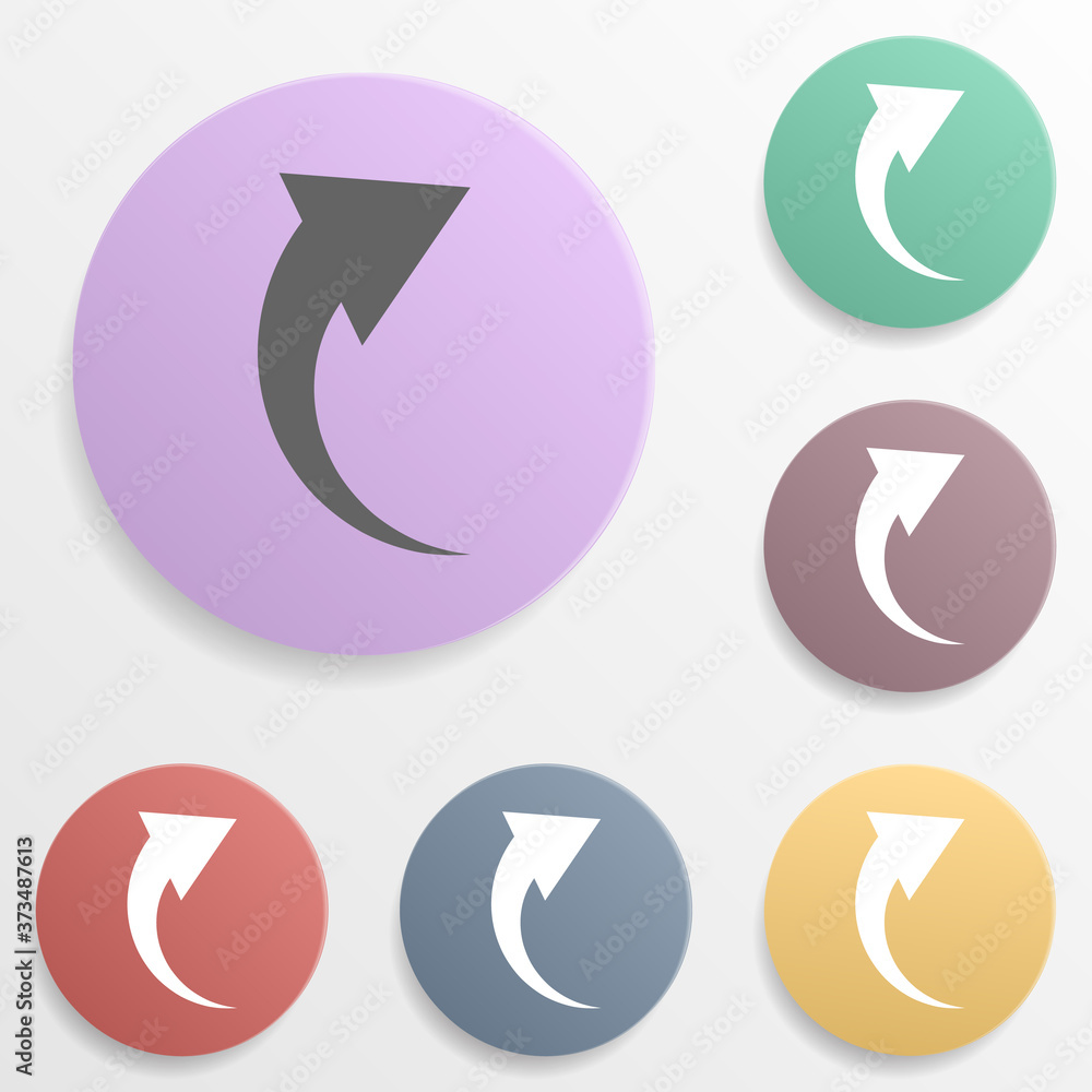Poster arrow badge color set icon. simple glyph, flat vector of arrows icons for ui and ux, website or mobi