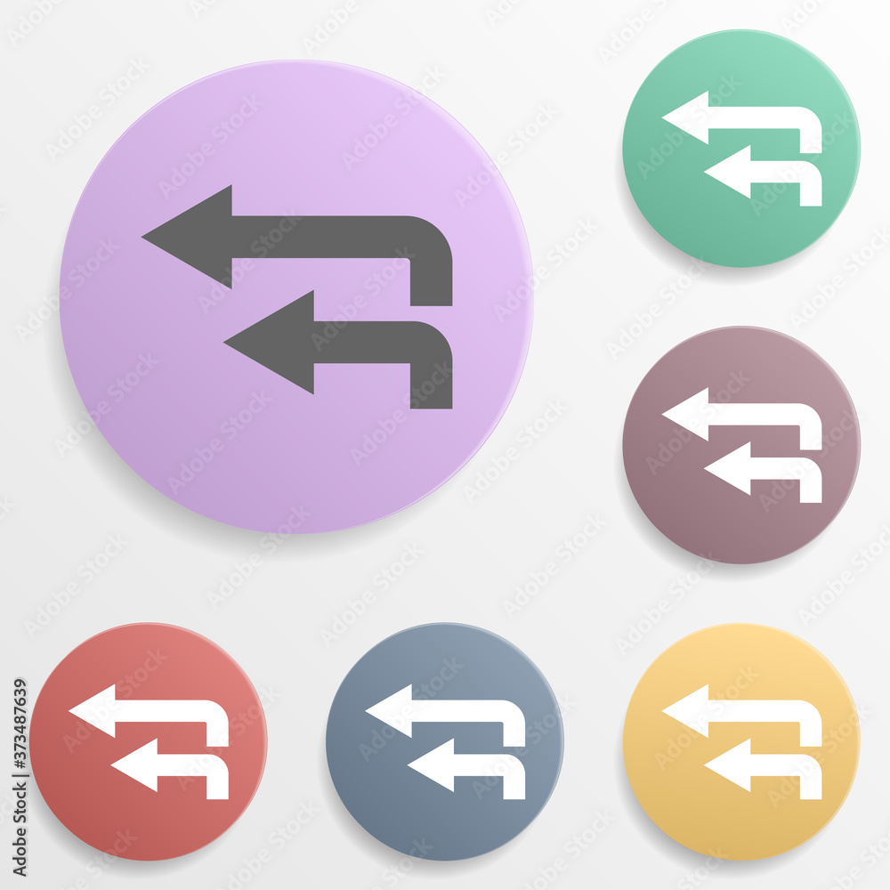 Poster arrow badge color set icon. simple glyph, flat vector of arrows icons for ui and ux, website or mobi