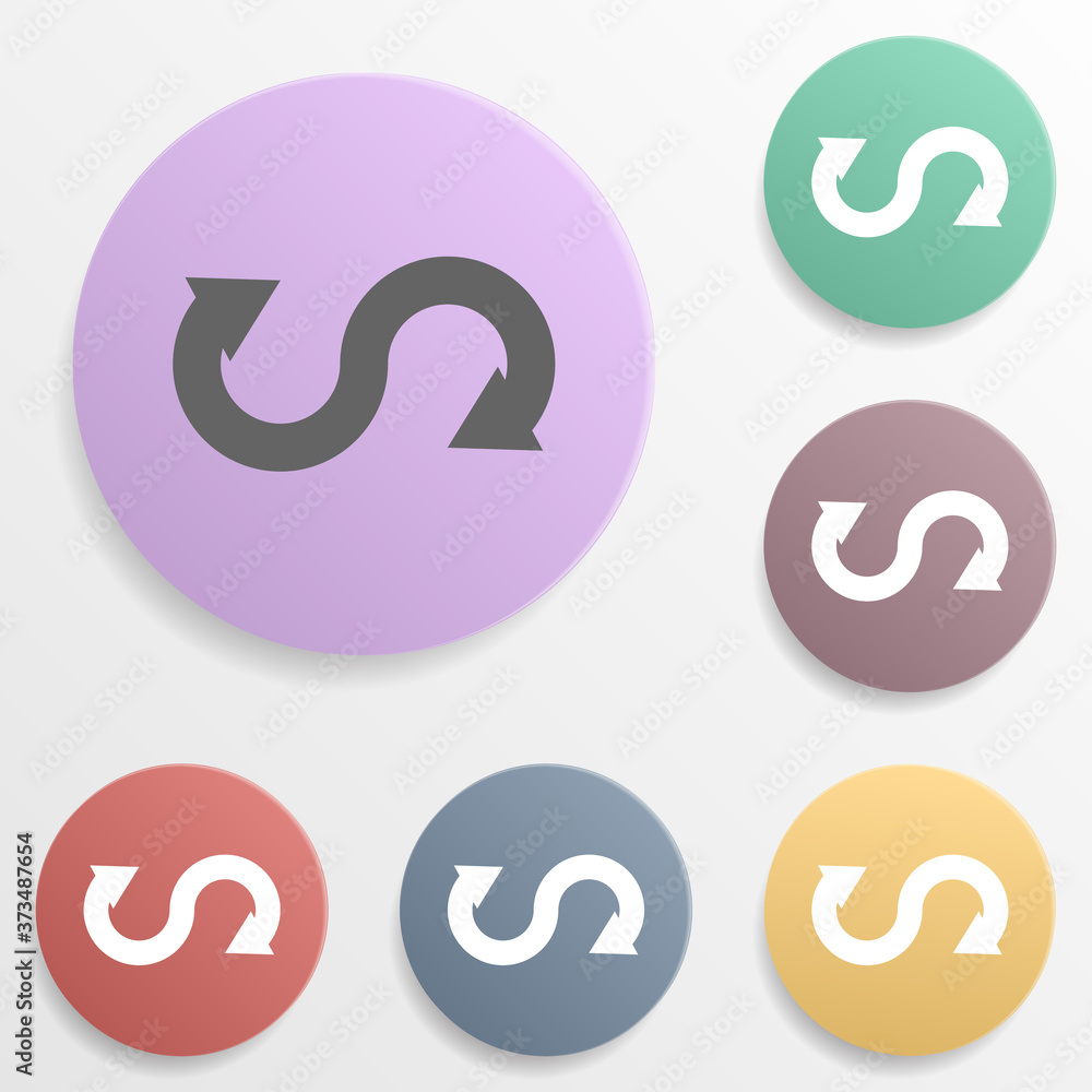 Poster arrow badge color set icon. simple glyph, flat vector of arrows icons for ui and ux, website or mobi
