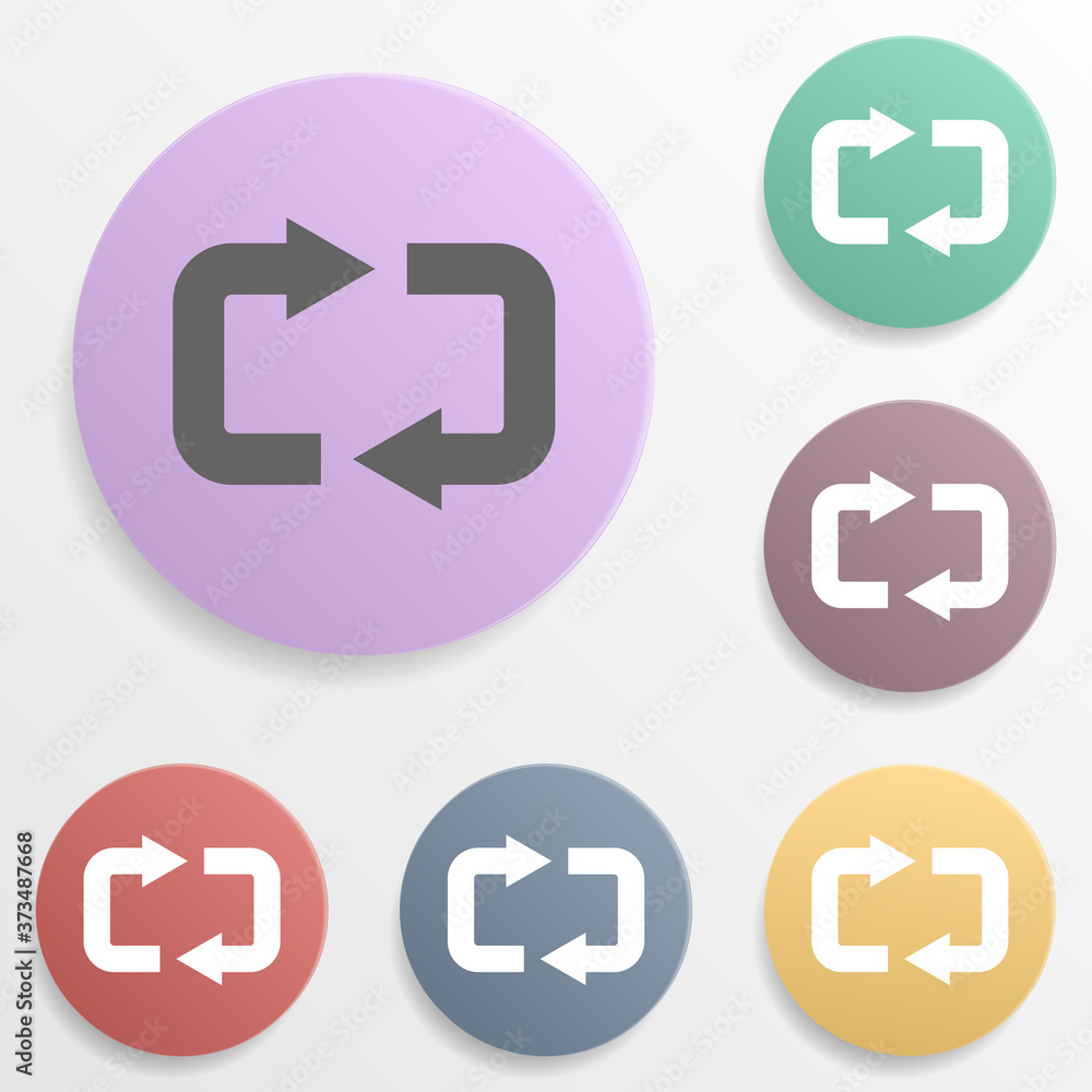 Poster arrow, refresh badge color set icon. simple glyph, flat vector of arrows icons for ui and ux, websit