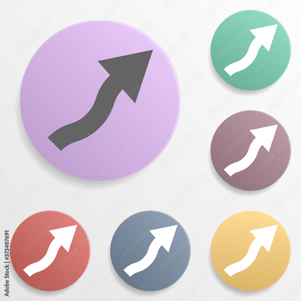 Poster arrow badge color set icon. simple glyph, flat vector of arrows icons for ui and ux, website or mobi