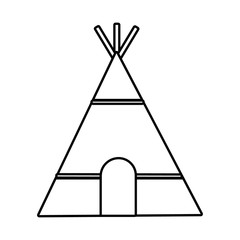 native american hut line style icon