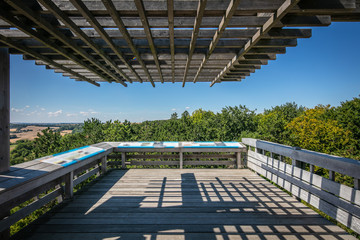 Wooden observation platform with view on nature