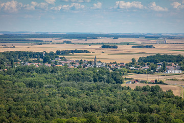 Aerial view of village in europe