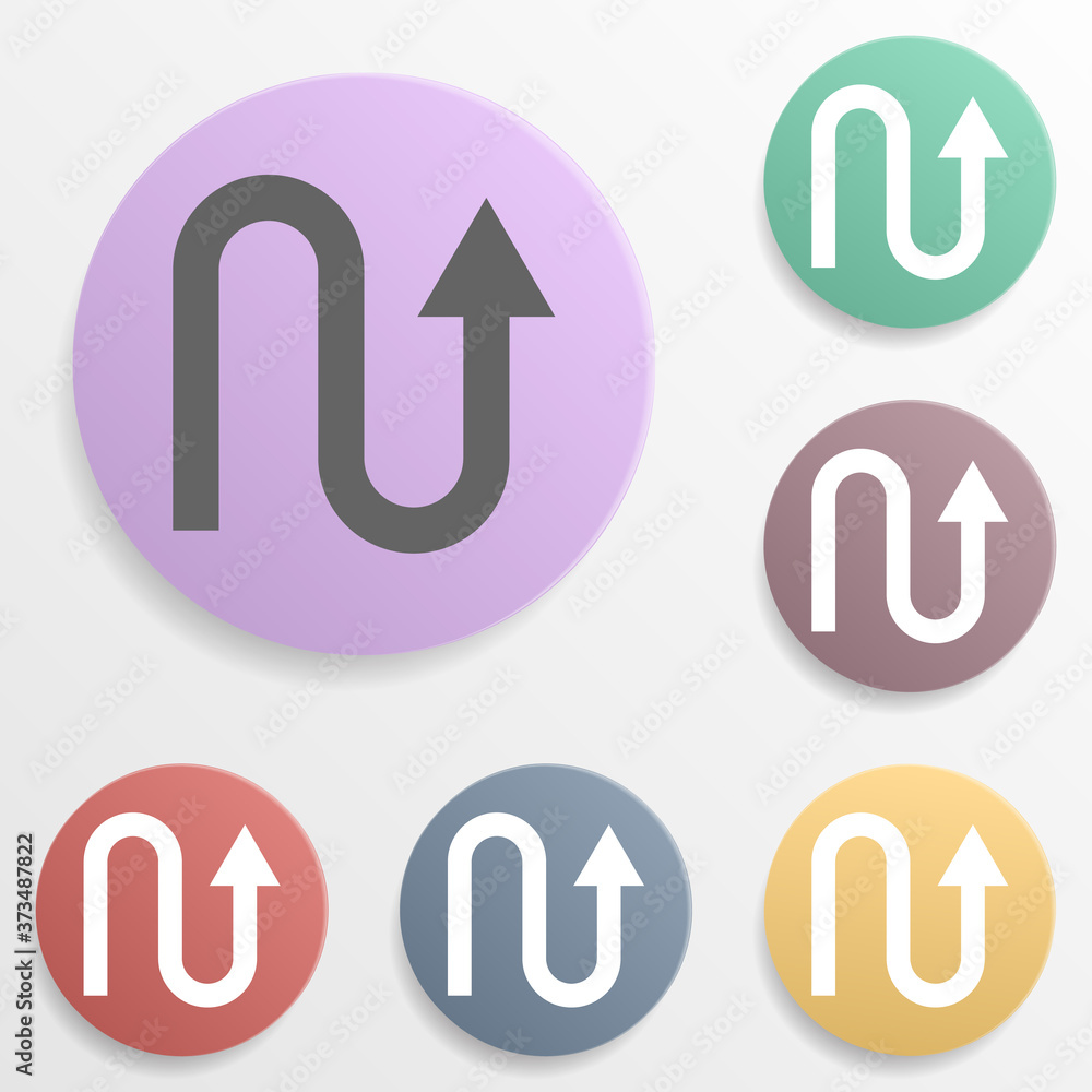 Poster arrow badge color set icon. simple glyph, flat vector of arrows icons for ui and ux, website or mobi