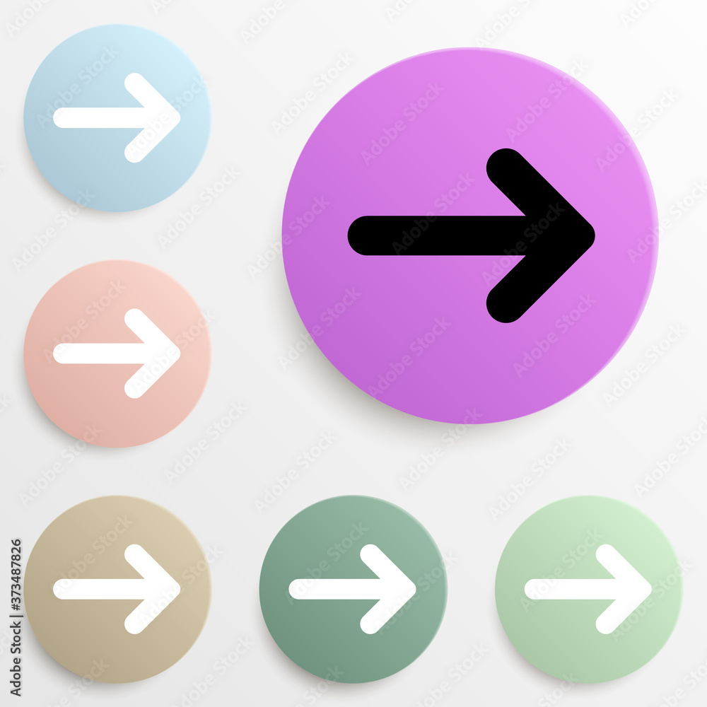 Poster arrow badge color set. simple glyph, flat vector of web icons for ui and ux, website or mobile appli