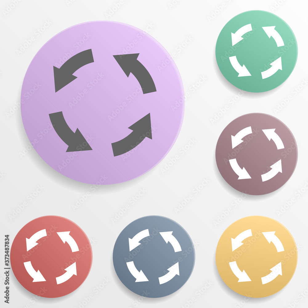 Poster arrow badge color set icon. simple glyph, flat vector of arrows icons for ui and ux, website or mobi
