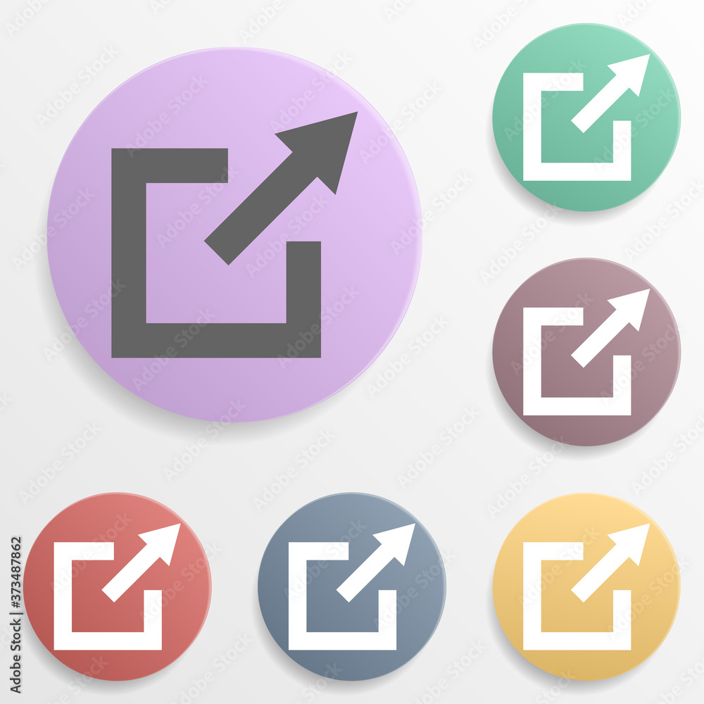 Poster arrow, square badge color set icon. simple glyph, flat vector of arrows icons for ui and ux, website