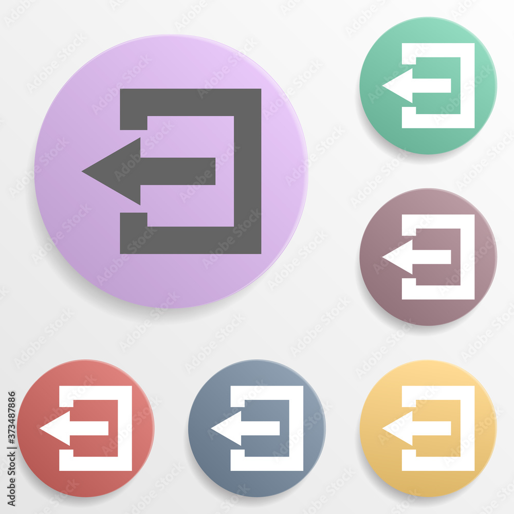 Poster arrow badge color set icon. simple glyph, flat vector of arrows icons for ui and ux, website or mobi
