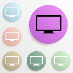 monitor badge color set. Simple glyph, flat vector of web icons for ui and ux, website or mobile application