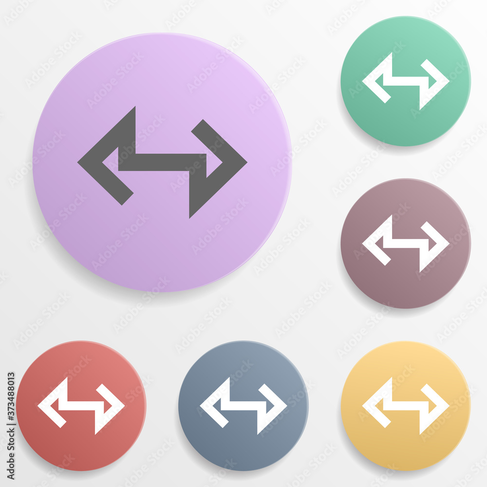 Poster arrow badge color set icon. simple glyph, flat vector of arrows icons for ui and ux, website or mobi