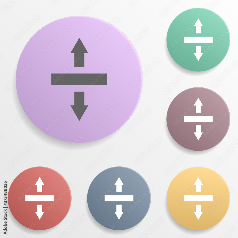 Poster arrow badge color set icon. simple glyph, flat vector of arrows icons for ui and ux, website or mobi