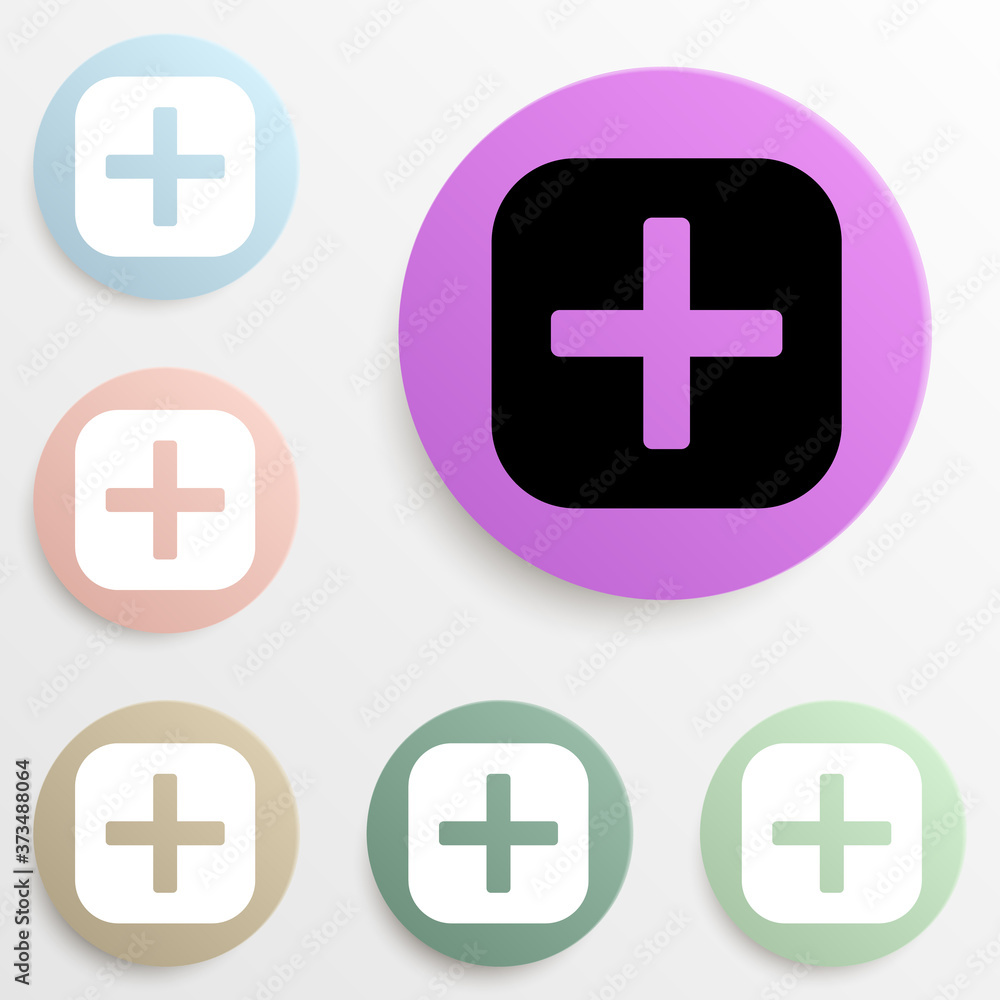 Aufkleber pharmacy sign badge color set. simple glyph, flat vector of web icons for ui and ux, website or mobi