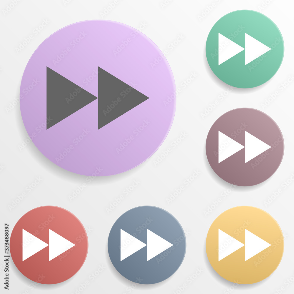 Poster arrow, forward badge color set icon. simple glyph, flat vector of arrows icons for ui and ux, websit