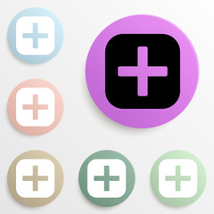 Obraz premium pharmacy sign badge color set. Simple glyph, flat vector of web icons for ui and ux, website or mobile application