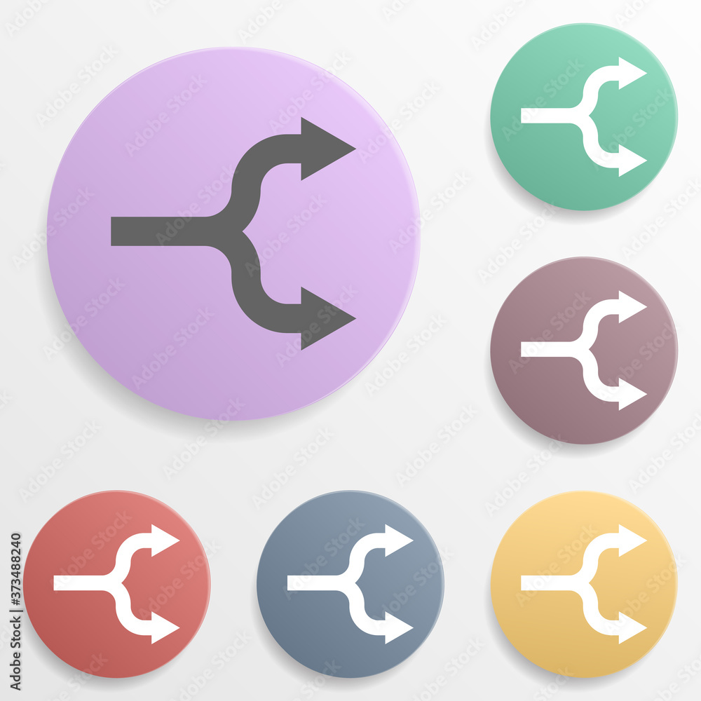 Poster arrow badge color set icon. simple glyph, flat vector of arrows icons for ui and ux, website or mobi