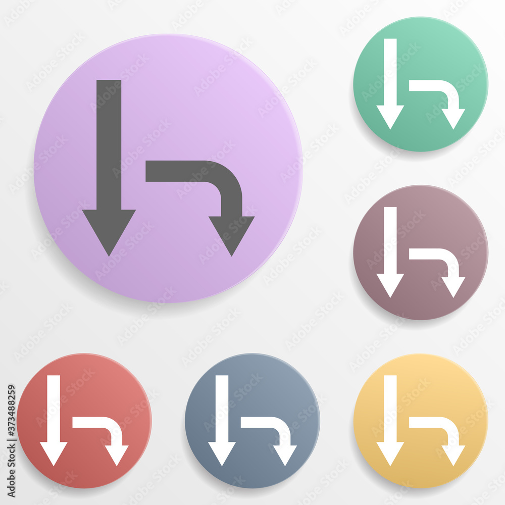 Poster arrow badge color set icon. simple glyph, flat vector of arrows icons for ui and ux, website or mobi