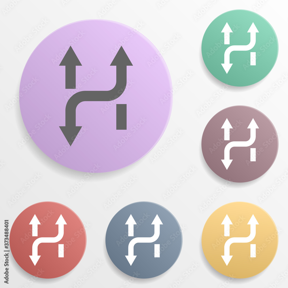 Poster arrow badge color set icon. simple glyph, flat vector of arrows icons for ui and ux, website or mobi
