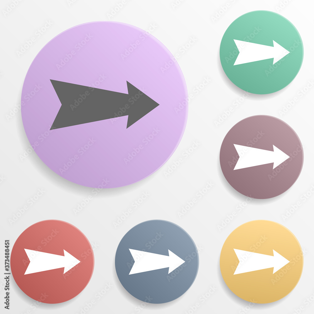 Poster arrow badge color set icon. simple glyph, flat vector of arrows icons for ui and ux, website or mobi