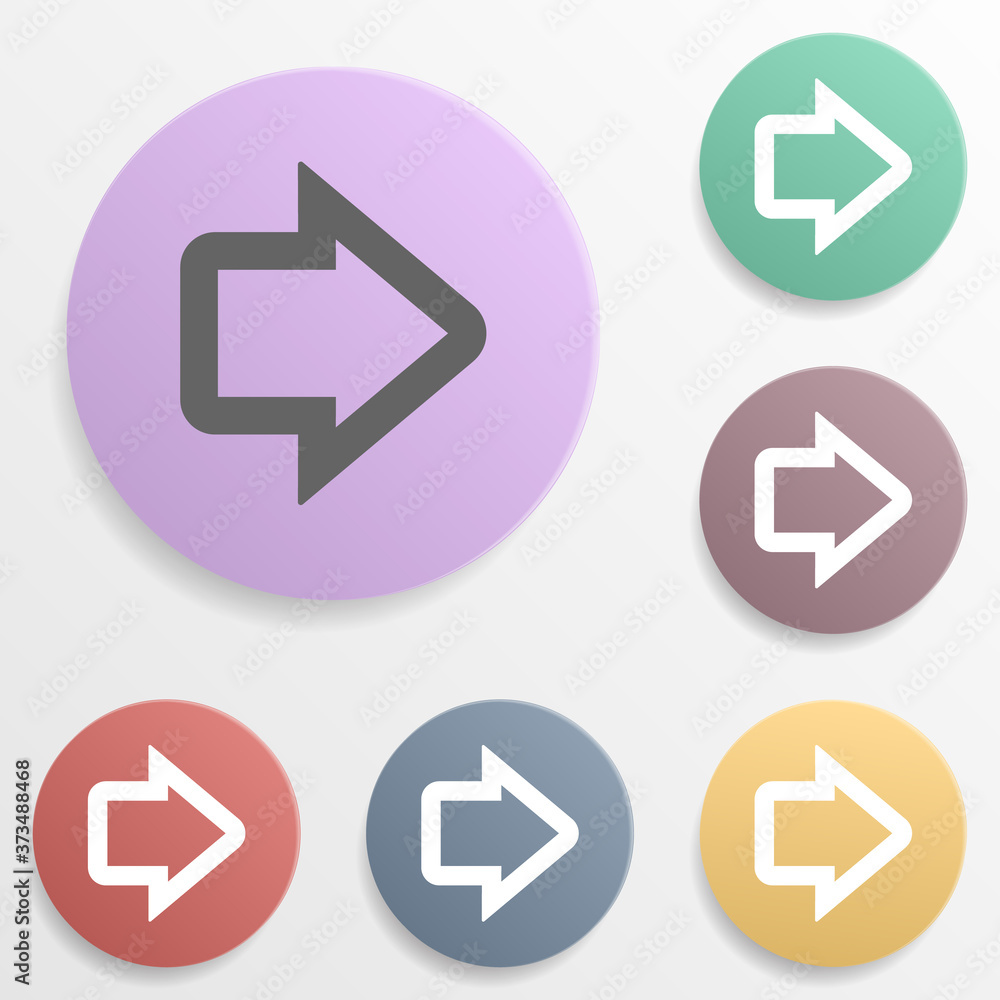 Poster arrow badge color set icon. simple glyph, flat vector of arrows icons for ui and ux, website or mobi