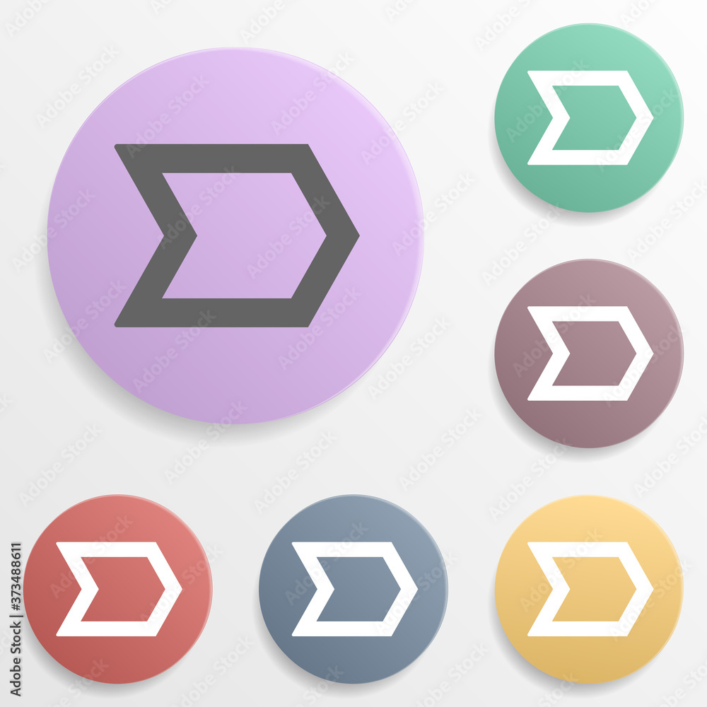 Poster arrow badge color set icon. simple glyph, flat vector of arrows icons for ui and ux, website or mobi