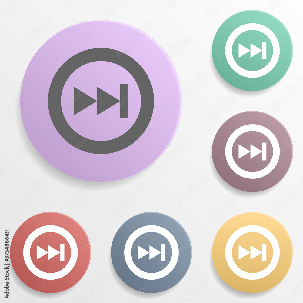 Poster arrow, forward badge color set icon. simple glyph, flat vector of arrows icons for ui and ux, websit
