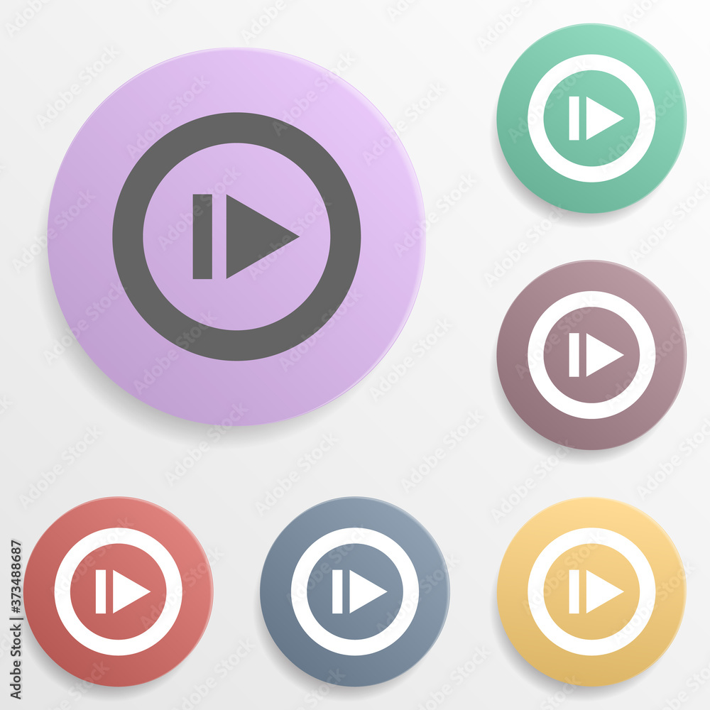 Poster arrow badge color set icon. simple glyph, flat vector of arrows icons for ui and ux, website or mobi