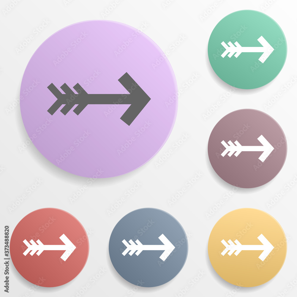 Poster arrow badge color set icon. simple glyph, flat vector of arrows icons for ui and ux, website or mobi