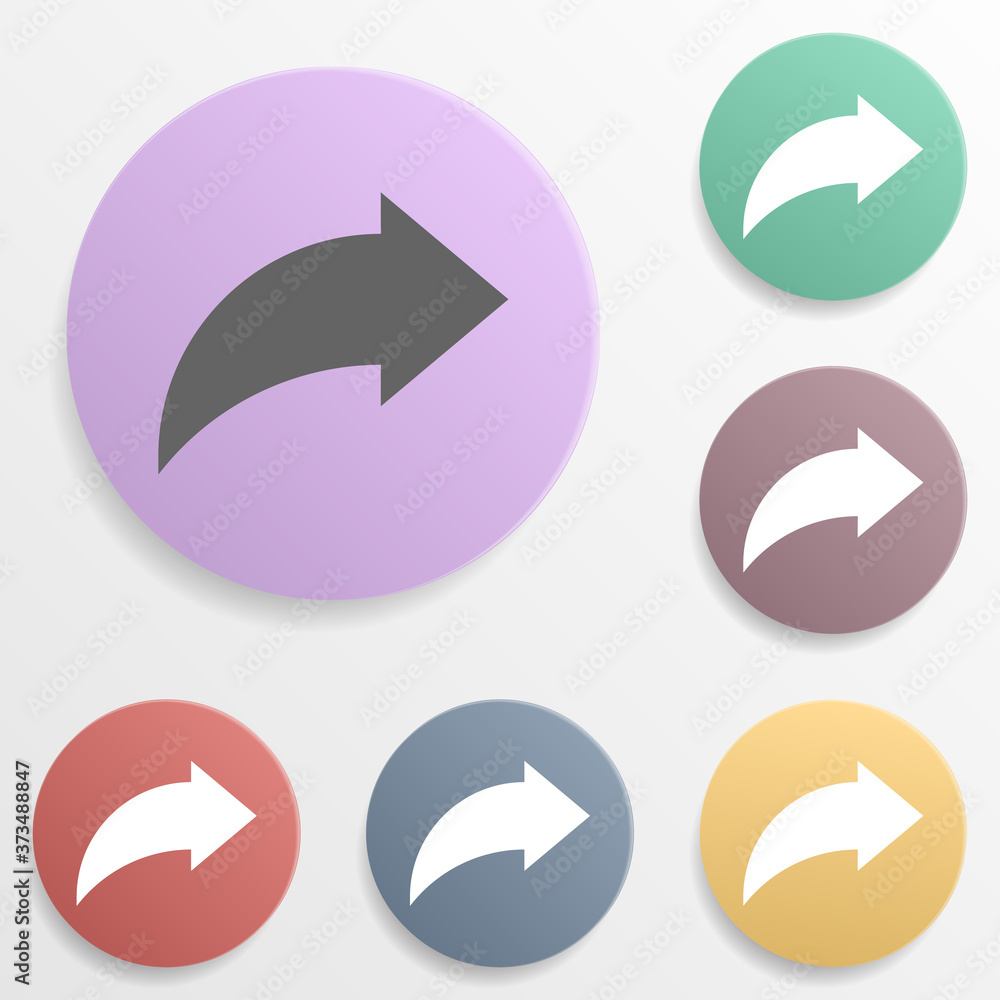 Poster arrow badge color set icon. simple glyph, flat vector of arrows icons for ui and ux, website or mobi