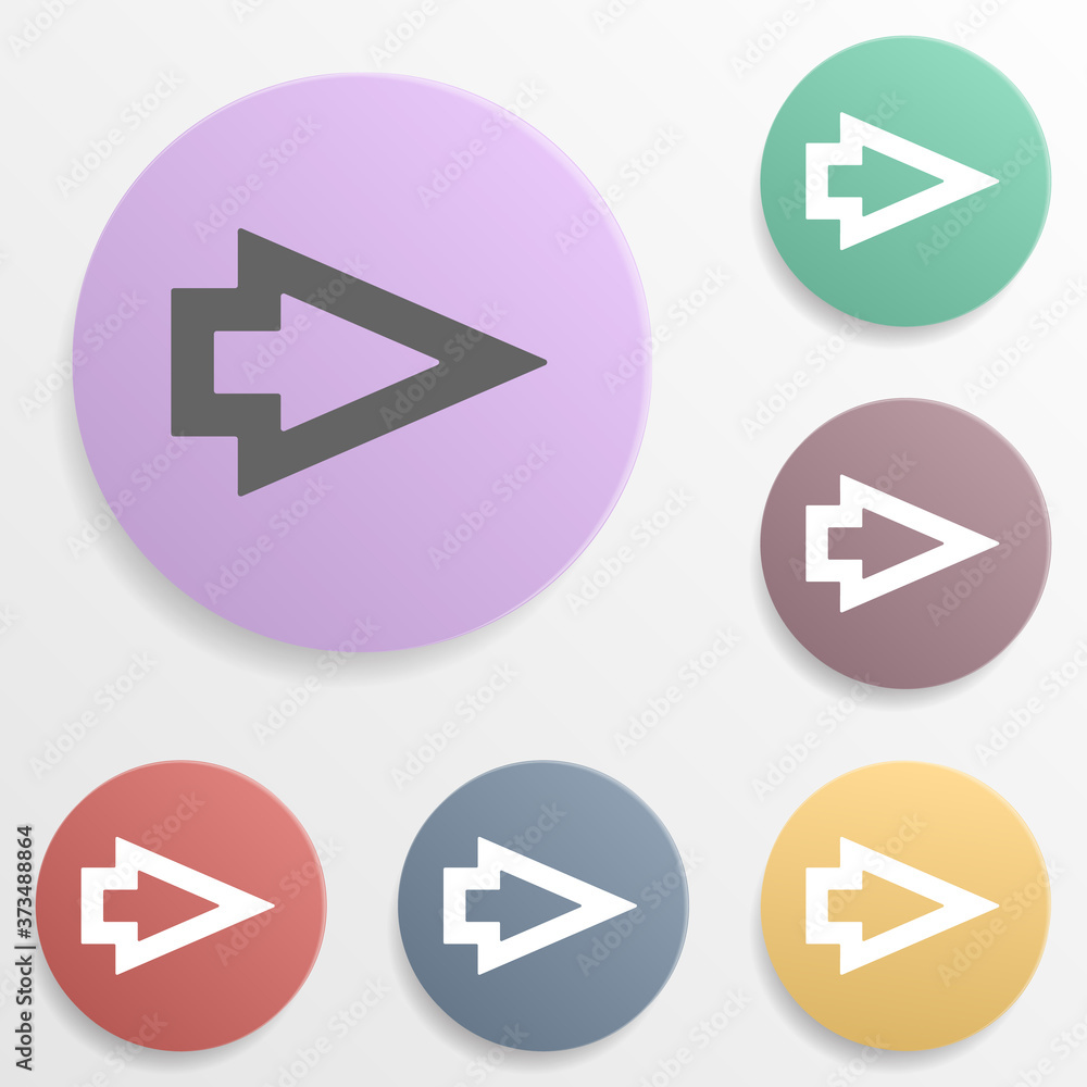 Poster arrow badge color set icon. simple glyph, flat vector of arrows icons for ui and ux, website or mobi