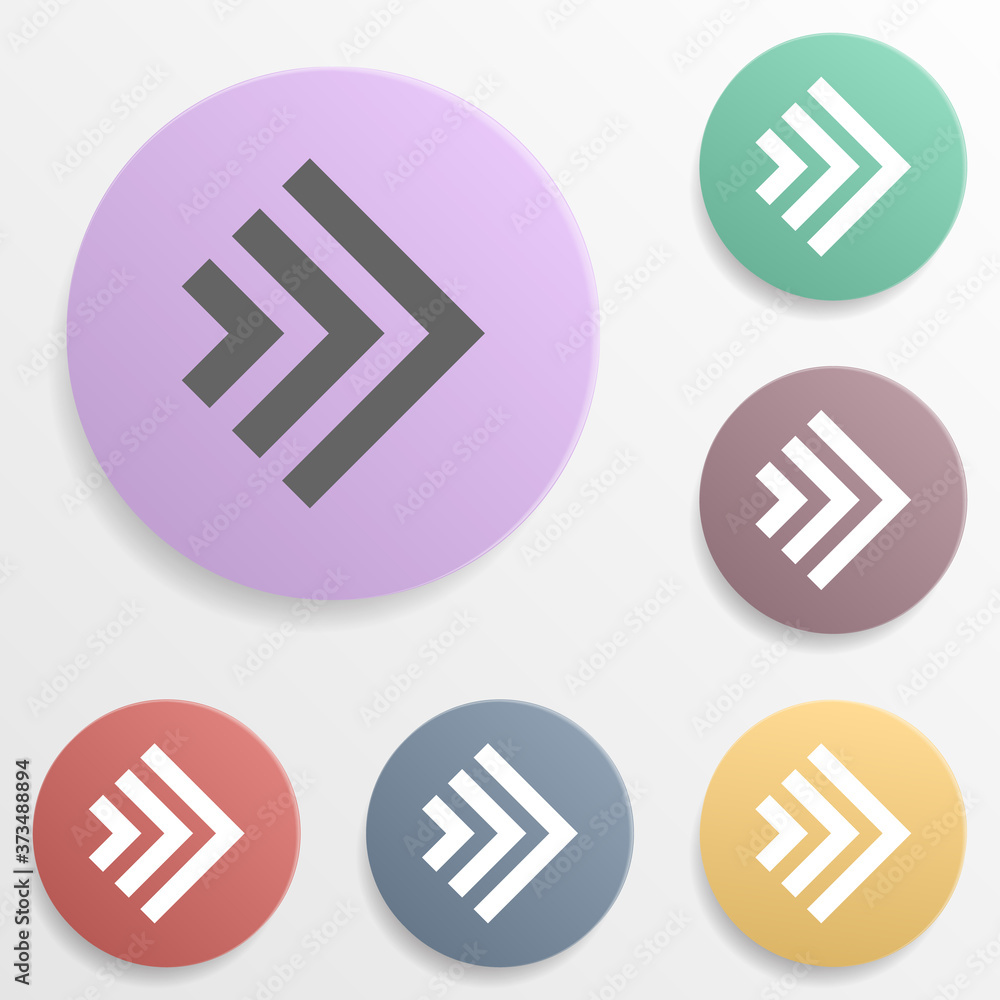 Poster arrow, forward badge color set icon. simple glyph, flat vector of arrows icons for ui and ux, websit